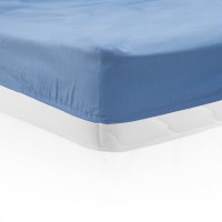 Cearceaf de pat cu elastic, dimensiune 140 x 200 cm, bumbac 100%, Albastru
