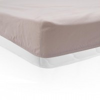 Cearceaf de pat cu elastic, dimensiune 140 x 200 cm, bumbac 100%, Crem