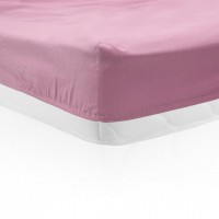 Cearceaf de pat cu elastic, dimensiune 140 x 200 cm, bumbac 100%, Roz