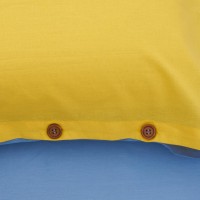 Lenjerie de pat pentru 2 persoane Heinner Home, 100% bumbac, galben / albastru, 3 piese