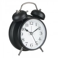 Ceas desteptator cu alarma, vintage, retro, negru, 16x12x5,5 cm