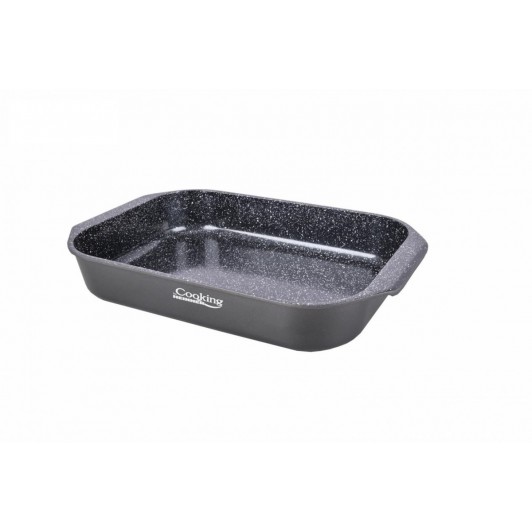 Tavsa cuptor din aluminiu turnat, acoperire ceramica dubla, 39.5×26 CM, Neagra