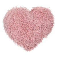 Perna Decorativa Shaggy Inima Dusty Pink 44x39cm