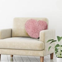 Perna Decorativa Shaggy Inima Dusty Pink 44x39cm