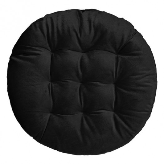 Perna Decorativa pentru Scaun Neagra Velvet Rotunda 40cm