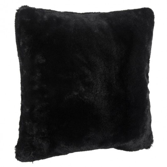 Perna Decorativa din Imitatie de Blana Neagra 40x40cm