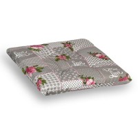 Perna pentru Scaun de Vara din Bumbac Gri Model Floral 40x40cm