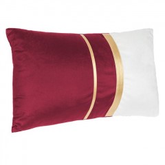 Perna Decorativa Bordo Ecru Velvet cu Dungi Aurii 50x30cm