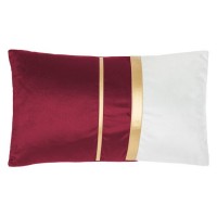 Perna Decorativa Bordo Ecru Velvet cu Dungi Aurii 50x30cm