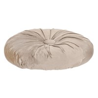 Perna Decorativa Velvet Bej cu Nasture Ø40x10cm