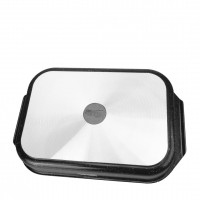 Tava inalta aluminiu turnat, acoperire ceramica, dimensiune 39.5x25.8 cm, Neagra