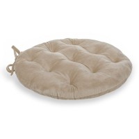 Perna Decorativa pentru Scaun, Bej Catifea Rotunda 38 cm