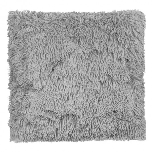 Perna Decorativa din Imitatie de Blana Shaggy Gri 51x51cm