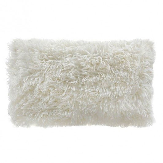 Perna Decorativa din Imitatie de Blana Shaggy Alba 50x30cm