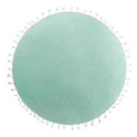 Perna Decorativa de Vara Verde Menta Folie Aurie Mandala Franjuri Bej Ø40cm