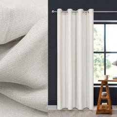 Perdea Decorativa Alba de In cu Inele 140x260cm,1 buc