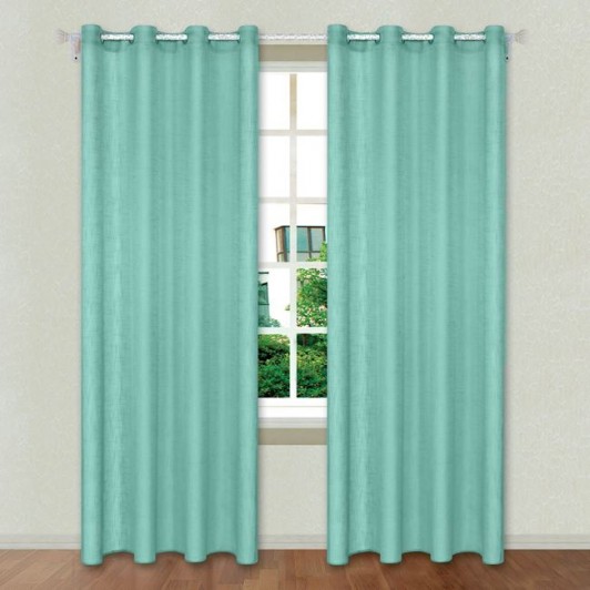 Perdea Decorativa cu Inele Verde Menta 140x260cm,1 buc