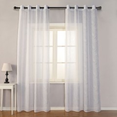 Perdea Decorativa Alba Frunze Reliefate 140x260cm, 1 buc