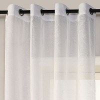 Perdea Decorativa Alba Frunze Reliefate 140x260cm, 1 buc