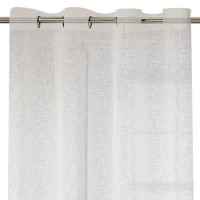 Perdea Decorativa cu Inele Alba cu Lurex Argintiu 140x260cm, 1 buc