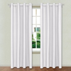 Perdea Decorativa cu Inele Faux Silk Off White 140x260cm, 1 buc