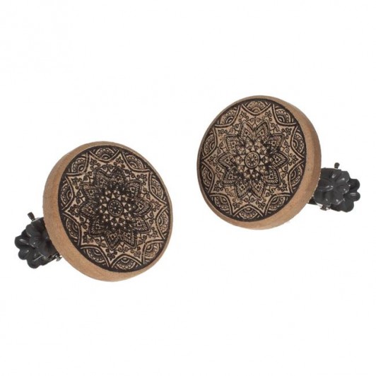 Brosa Perdea Decorativa cu Clips Model Mandala 6cm - 2buc