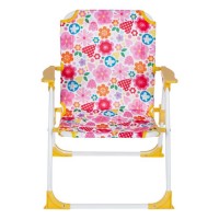 Scaun Metalic pentru Copii Galben Floral 37x35x46cm