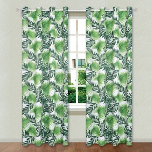 Draperie Ecru Frunze Tropicale 140x260cm, 1 buc