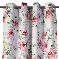 Draperie Decorativa Ecru Floral cu Inele 140x260cm, 1 buc