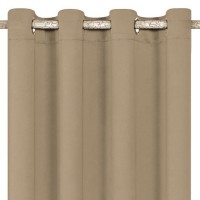 Draperie Decorativa cu Inele Taupe 140x260cm, 1 buc