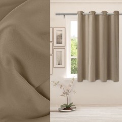 Draperie Decorativa pentru Fereastra Taupe cu Inele 140x140cm, 1 buc