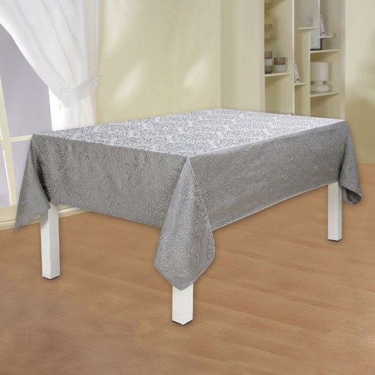 Fata de Masa Gri cu Mode Damask 240x140cm