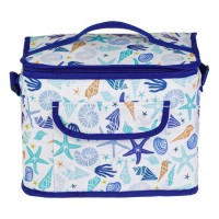Geanta Izoterma Alba cu Scoici Albastre 32x20x24cm - 14L