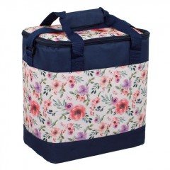 Geanta Izoterma Albastra Ecru Floral 28x18x30cm - 15l