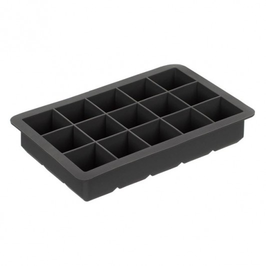 Forma din Silicon Antracit pentru 15 Cuburi de Gheata Patrate - 11x17.5x3cm