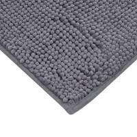 Covoras de Baie Gri Reliefat cu Microfibre 50x50cm