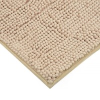 Covoras de Baie Ecru Reliefat cu Microfibre 75x45cm