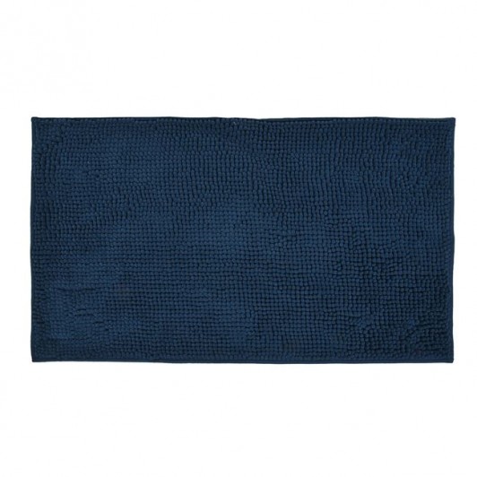 Covoras de Baie Albastru cu Model din Microfibre 75x45cm