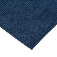 Covoras de Baie Albastru cu Model din Microfibre 75x45cm