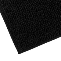 Covoras de Baie Negru Reliefat cu Microfibre 75x45cm