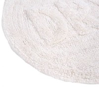 Covoras de Baie Bumbac Rotund Alb cu Litere in relief DRY Ø60cm