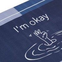 Covoras Baie Absorbant Albastru cu Mesaj I'm Okay 60x40cm