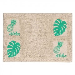 Covoras de Baie Bumbac Bej Frunze Tropicale Aloha 60x40cm