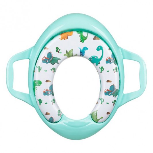 Reductor WC cu Manere Verzi Dinozauri Honey Baby pentru Copii - 41x37cm