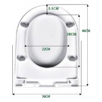 Capac pentru Toaleta Alb cu Mecanism Soft Close U Shape 36x46cm