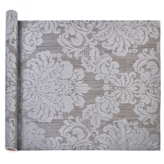 Autocolant Mobila din Plastic Damask Gri Argintiu Rola 200x45cm