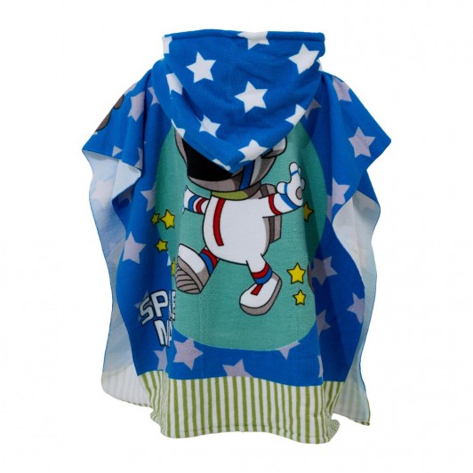 Prosop Poncho de plaja pentru copii, 60x120 cm, Space man multicolor