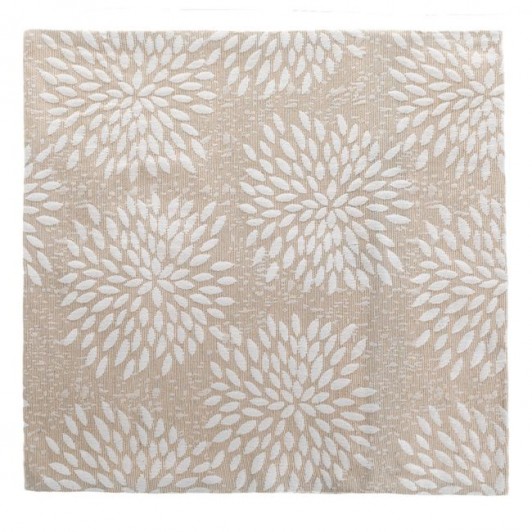 Fata de Perna Decorativa de Vara Bej Flori Brodate 45x45cm