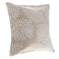 Fata de Perna Decorativa de Vara Bej Flori Brodate 45x45cm