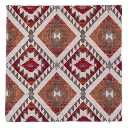 Fata de Perna Decorativa de Vara Rosie Portocalie Aztec 50x50cm